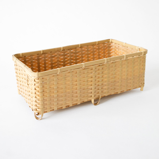 愛媛 白竹 足付き角かご 長四角／日本の竹細工｜愛着を持ってずっと